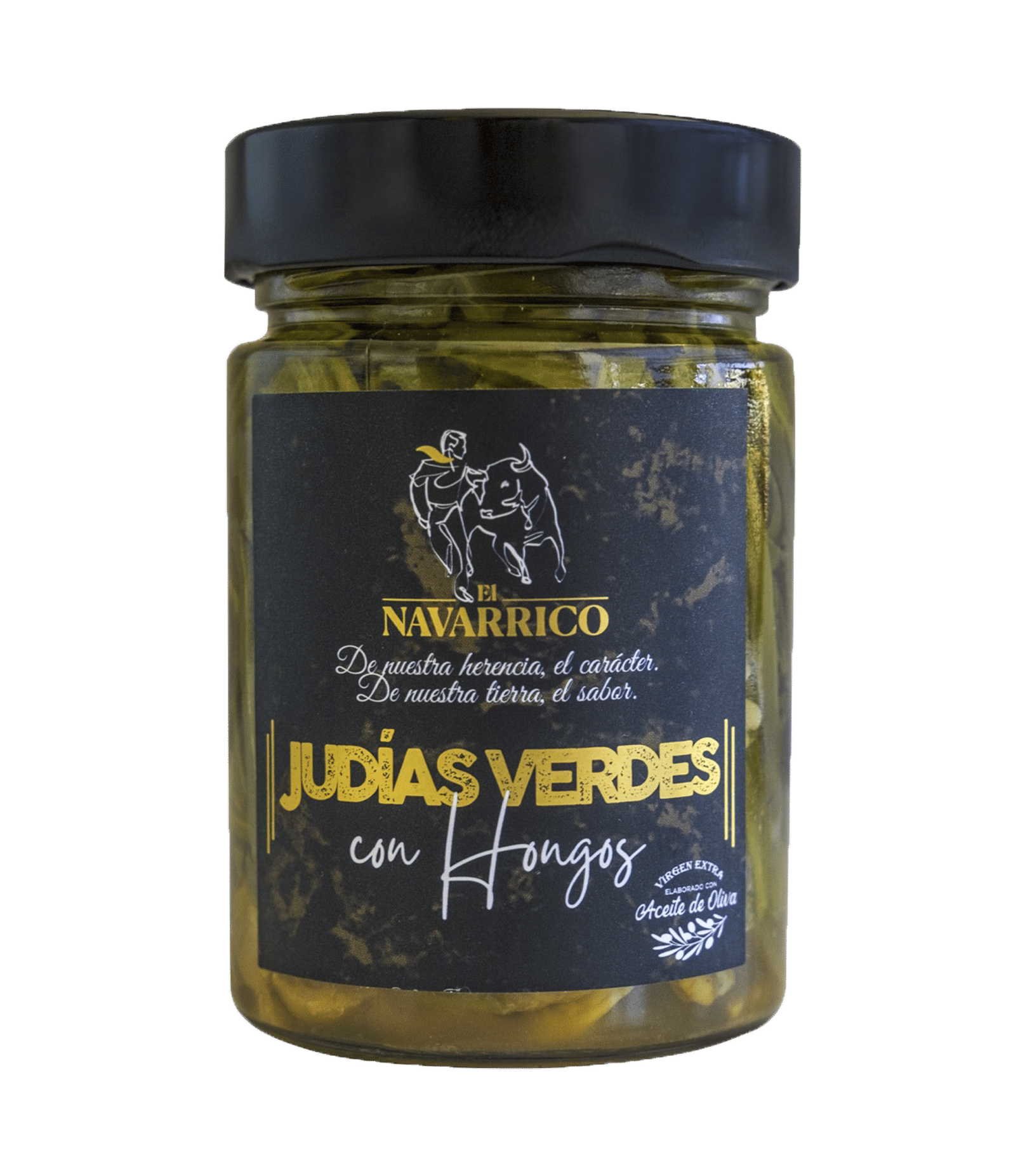 Judías Verdes con Hongos en Aceite de Oliva Virgen Extra Etiqueta Negra Selección Conservas El Navarrico